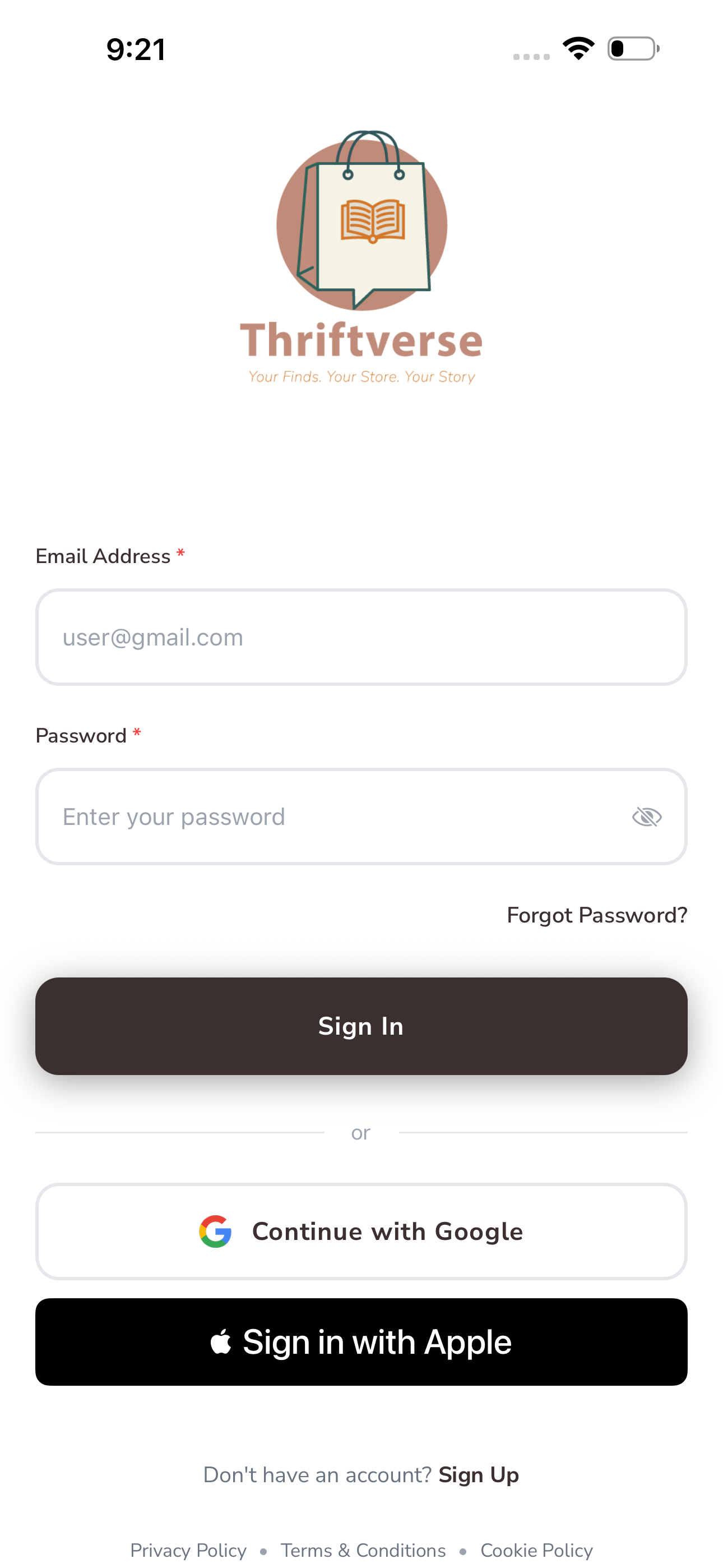 React Native E-commerce App - Thriftverse screenshot 1